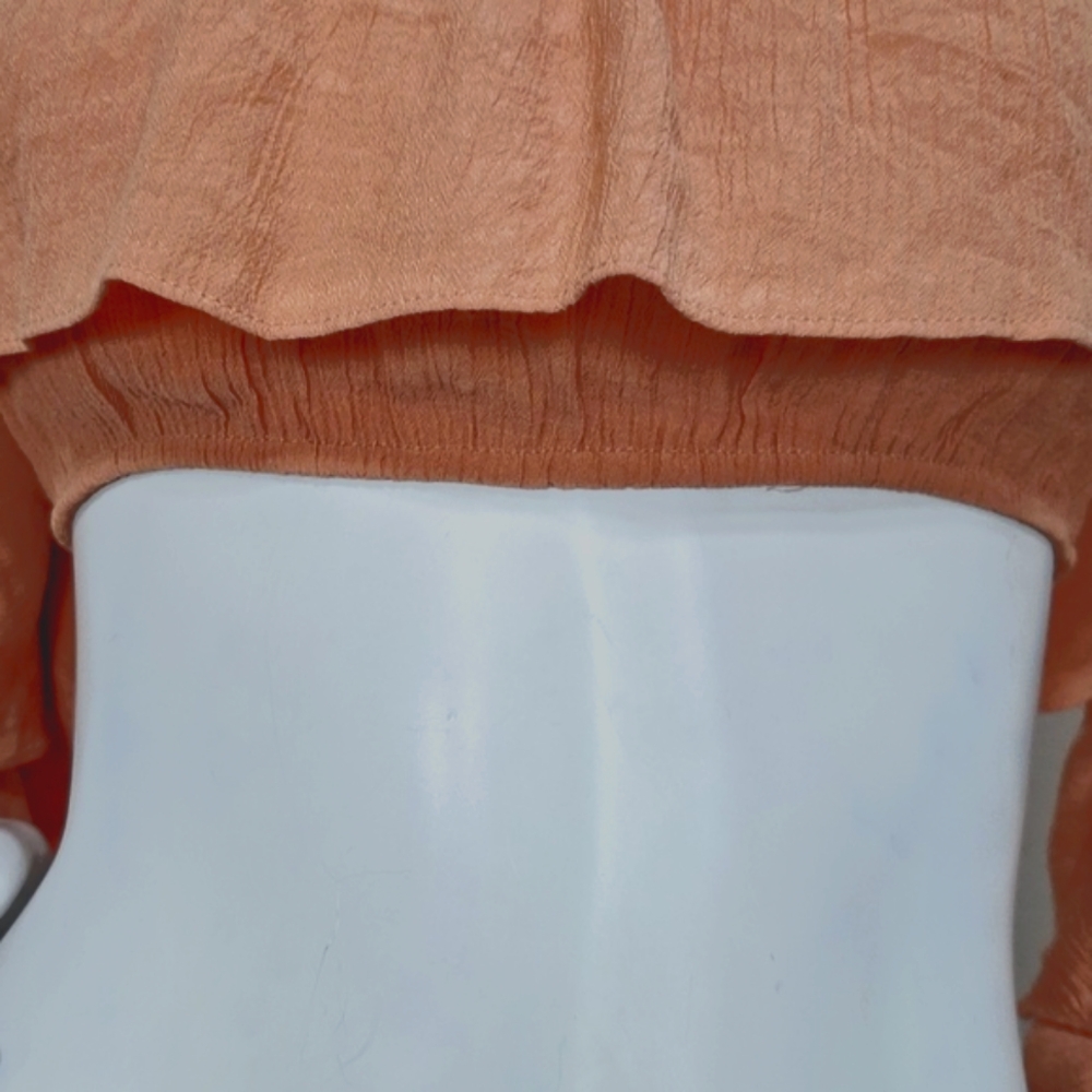 Skylar Rose NEW Coquette Cottagecore Wide Sleeve Off-Shoulder Ruffle Crop Top- L - Picture 4 of 14